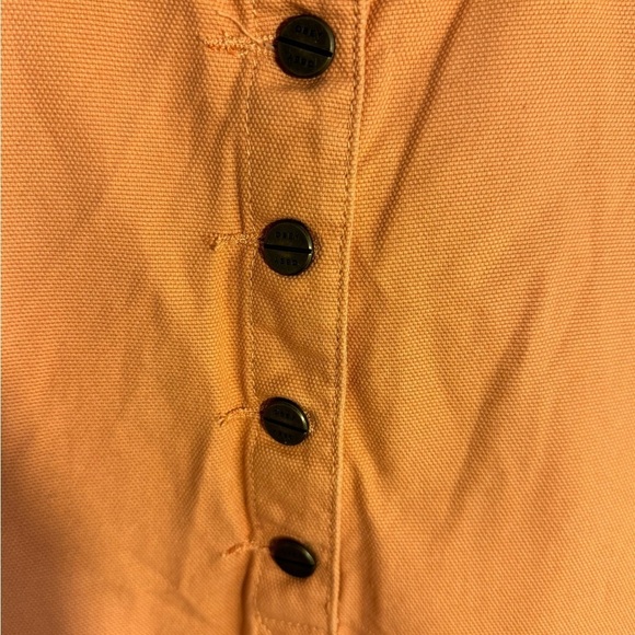 OBEY Worldwide‎ Jeanne Dusty Coral Utility Apron Jumper Sleeveless Dress Size L - Picture 3 of 7